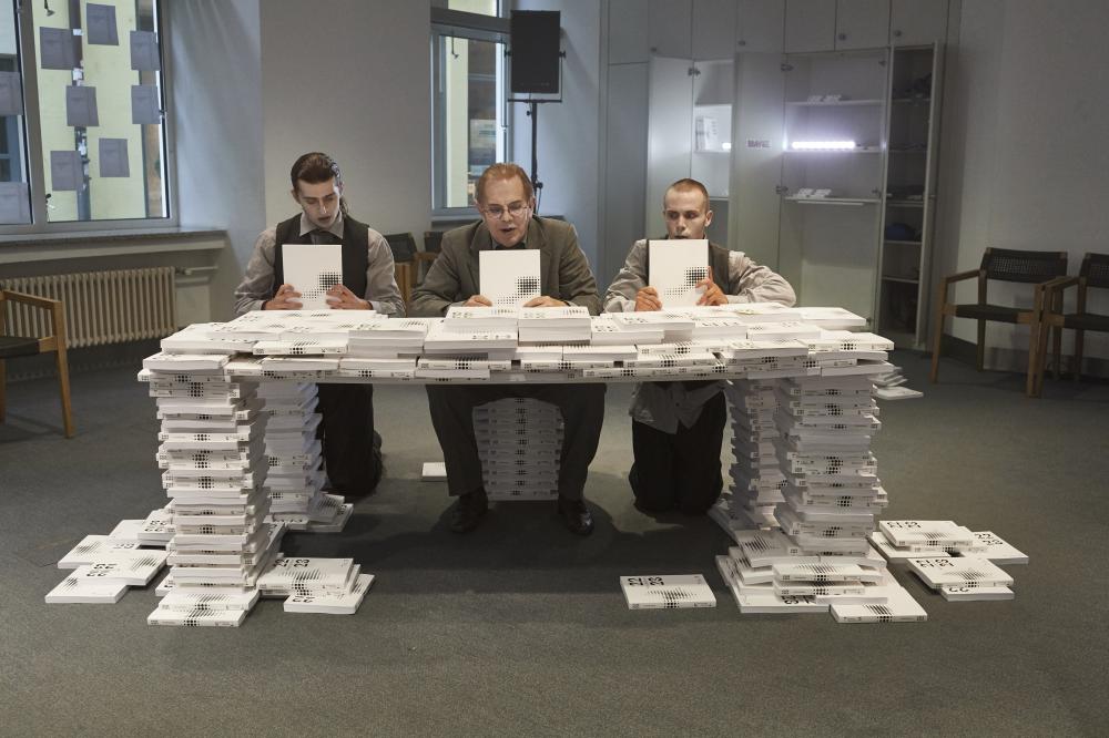 Win McCain, Michael Heuberger &amp; Vincent Wodrich in der ehemaligen Hypo-Vereinsbank am Neupfarrplatz